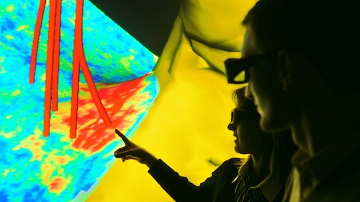 Immagine sismica delle traiettorie dei pozzi che mostra come fonti differenti di dati sul sottosuolo possono essere integrate