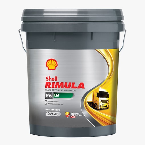 Una bottiglia di Shell Rimula R6 LM