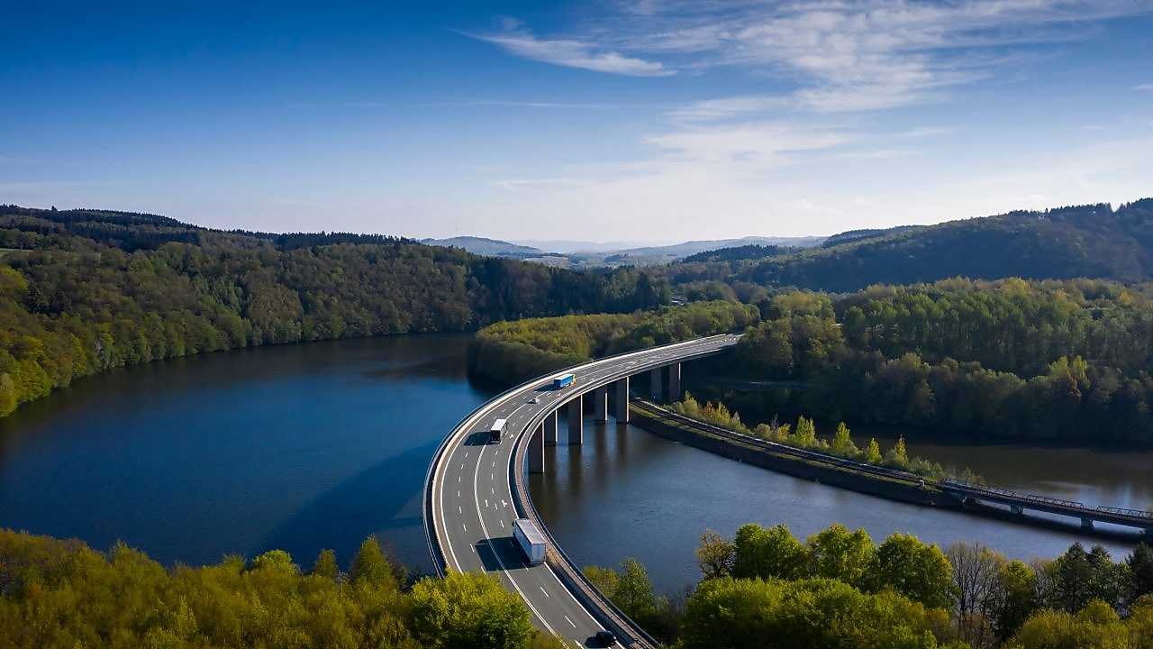 Bridge across biggesee germany