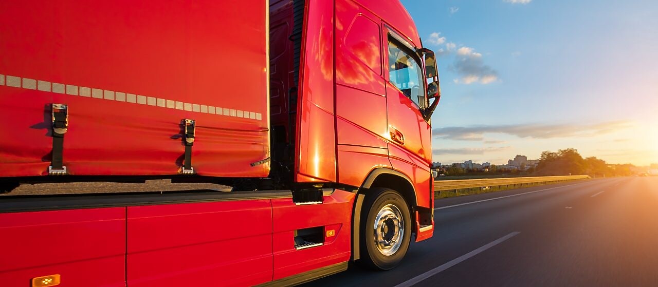 Red Truck on the Road