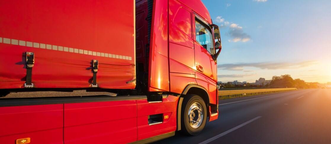 Red Truck on the Road