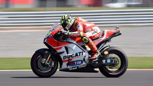 Sportsman riding motor bike