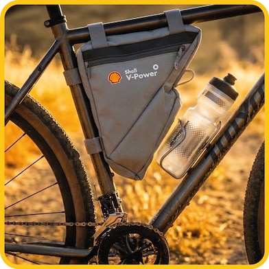 Immagine del gadget borsa da bicicletta in omaggio con Shell V-Power